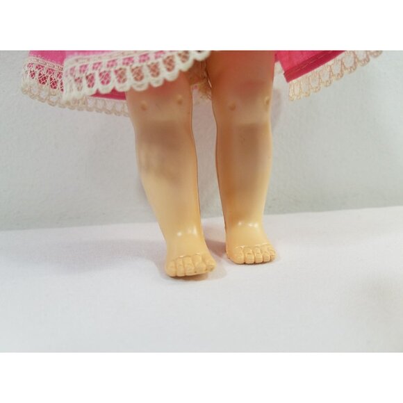Pam Doll Walking Doll 9" Blonde Original Dress Head Turns as Legs Move Vtg 1050s - Picture 3 of 15
